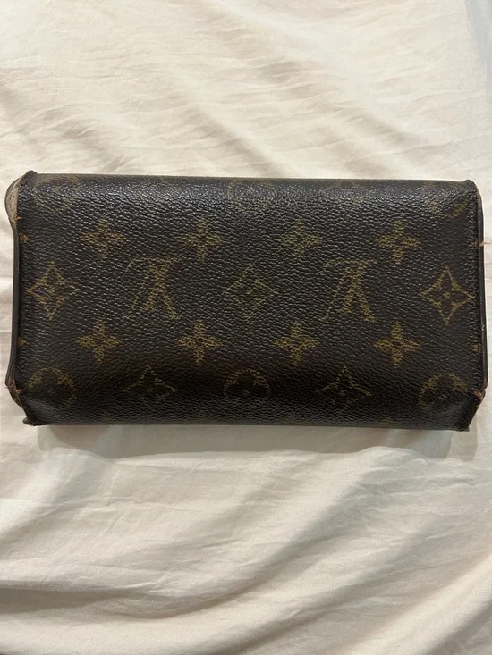 Louis Vuitton Monogram Canvas Flap Wallet — Dark Brown with Gold Hardware - Picture 2 of 10